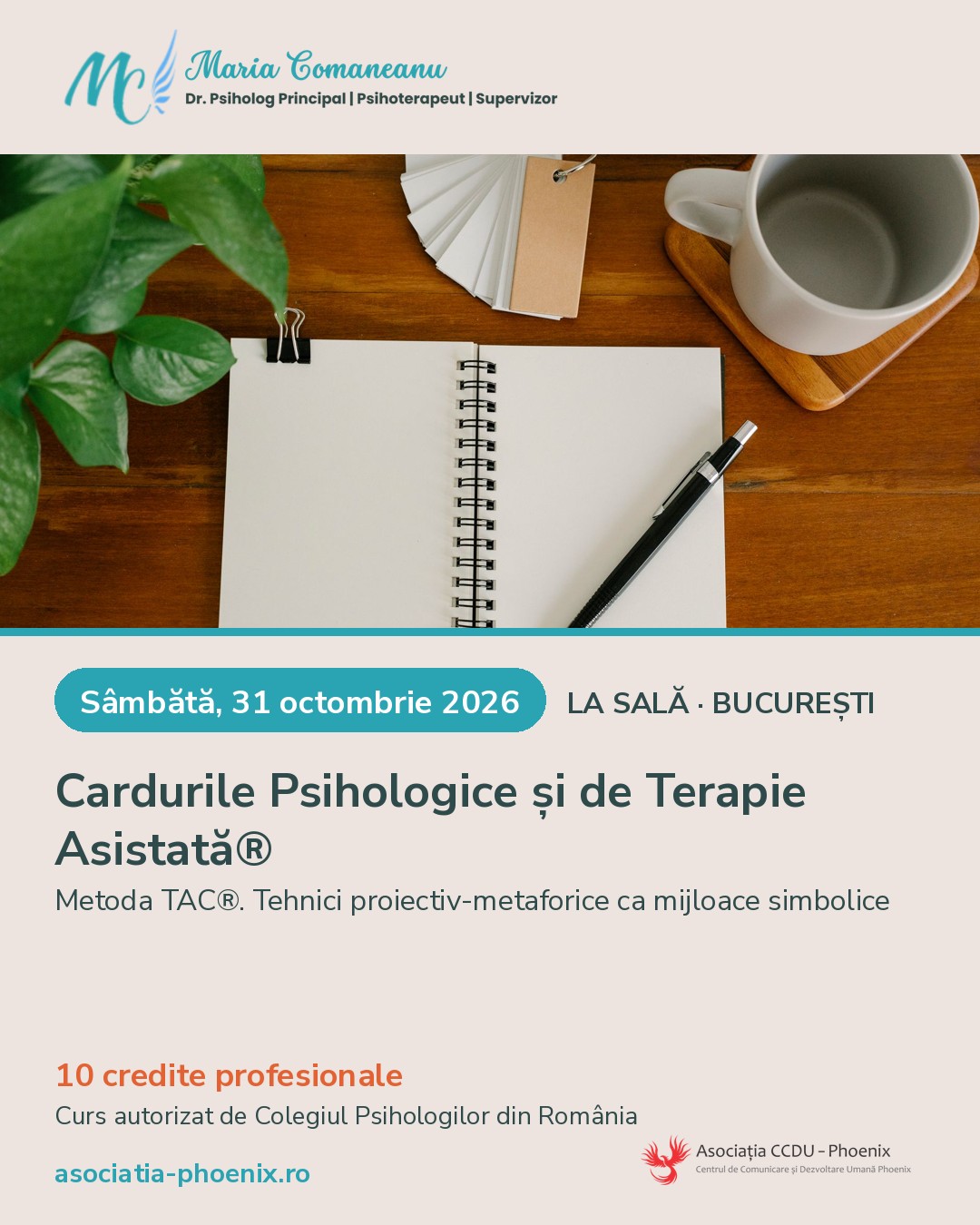 Curs 31.10: Cardurile Psihologice și de Terapie Asistată® – Metoda TAC®. Tehnici proiectiv-metaforice ca mijloace simbolice