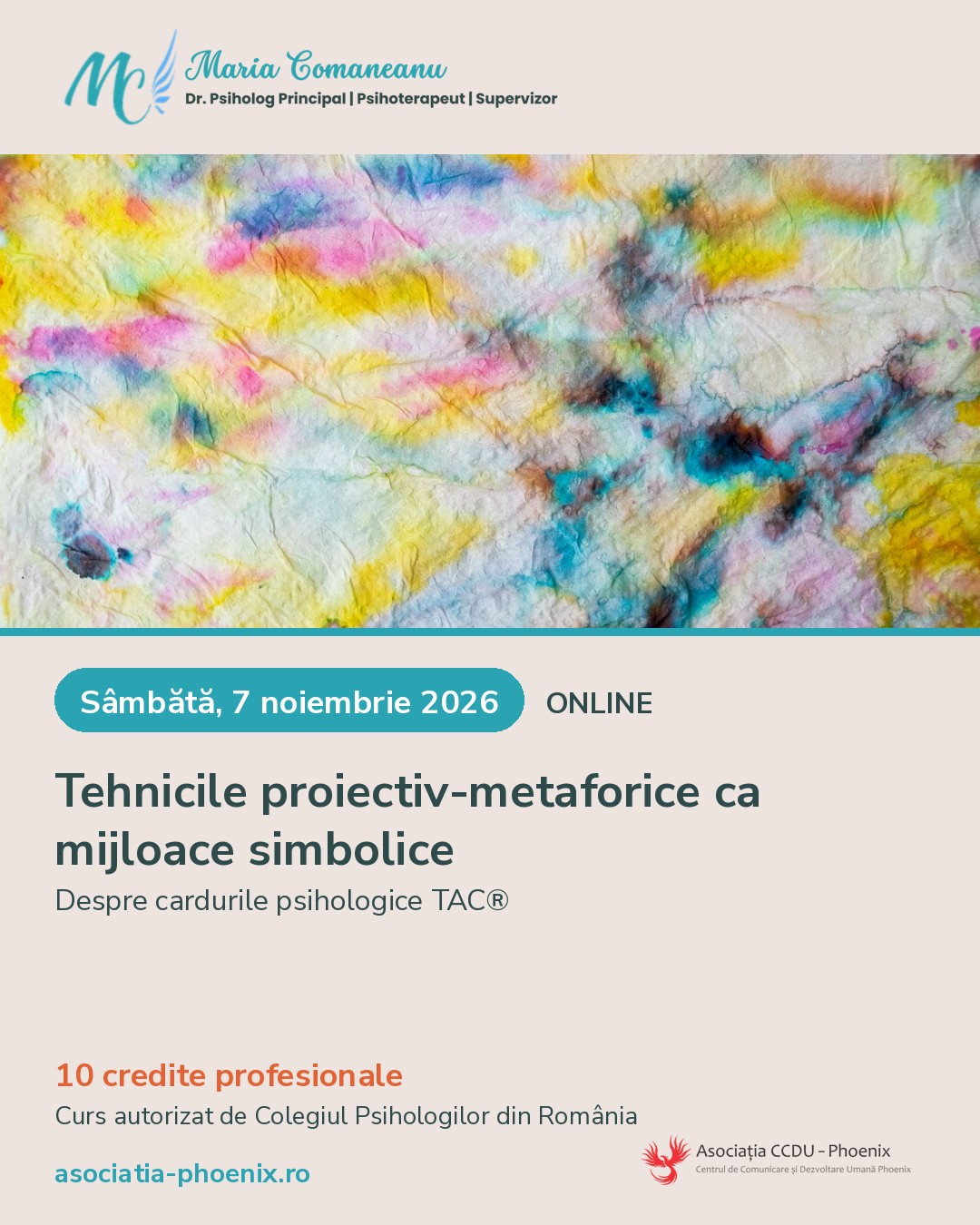 Curs 07.11: Tehnicile proiectiv-metaforice ca mijloace simbolice – despre cardurile psihologice TAC®